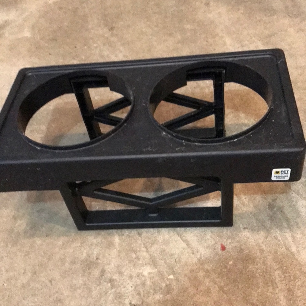 Black Double Pet Bowl Stand Pet Zone Designer Diner
